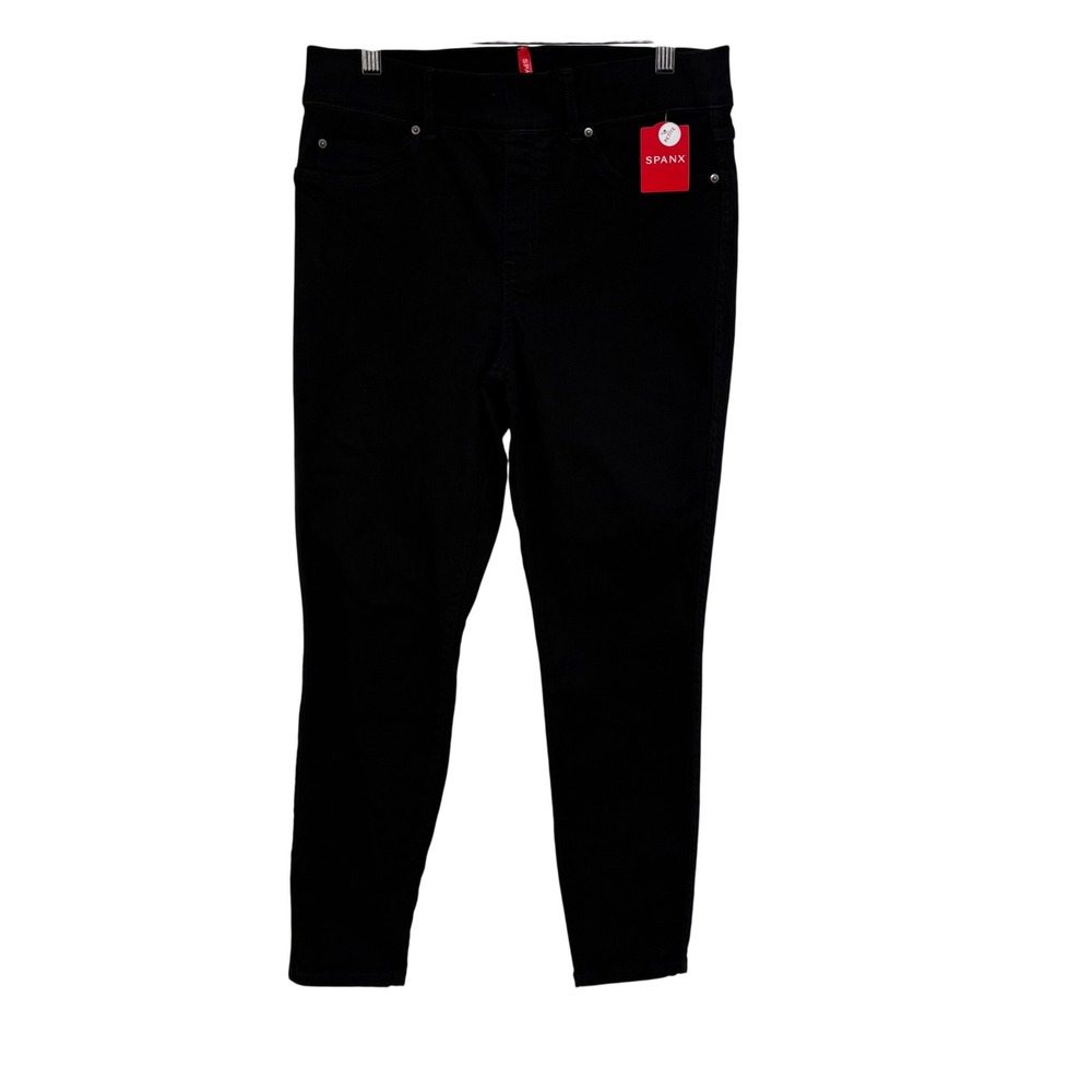 Spanx Womens Ankle Skinny Jeans Midnight Black PM Pull On Stretch Boot Weather